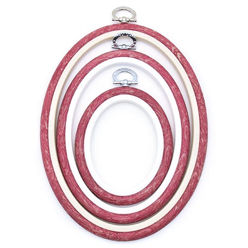 Bastidor Flexível para Bordado Oval Vermelho - Nurge