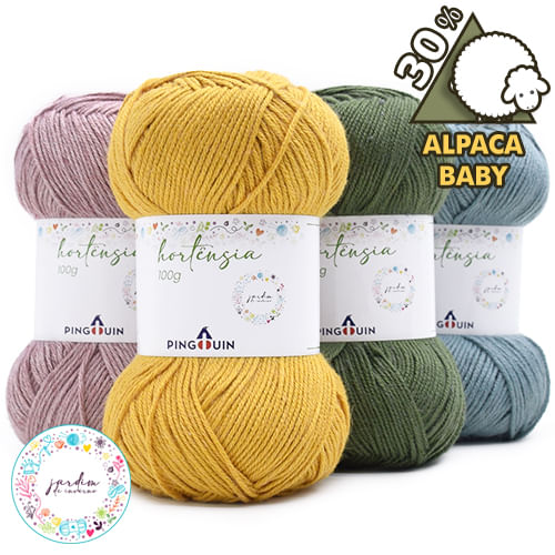 Fio Hortênsia Pingouin 100g - Coleção Jardim de Inverno