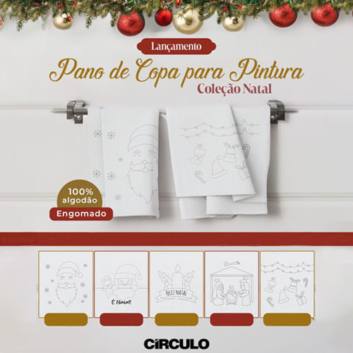 Pano de Copa Natal para Pintura - Circulo