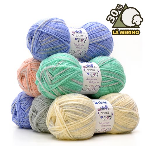 Fio Cisne Suerte 100g - Acrílico, Merino Extra Fina e Poliamida