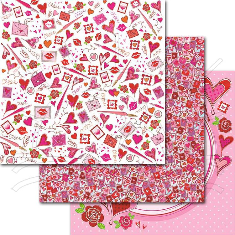 Folha para Scrapbook Dupla Face - Amor Puro