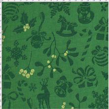 Tecido Jacquard para Patchwork - Natal Cor Verde 01 (0,50x1,40)