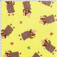 Tecido Estampado para Patchwork - Coleção São Francisco Passáros Fundo Amarelo 02 (0,50x1,40)