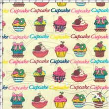 Tecido Estampado para Patchwork - Cupcake Amarelo 03 (0,50x1,40)