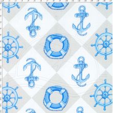 Tecido Estampado para Patchwork - 69012 Nautica Bege Cor 01 (0,50x1,40)