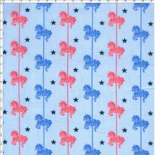 Tecido Estampado para Patchwork - Carrossel Fundo Azul (0,50 x 1,40)