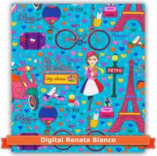 Tecido Estampado para Patchwork - Renata Blanco Paris (0,50x1,40)