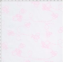 Tecido Estampado para Patchwork - 20223 Abelhinha Rosa Cor 01 (0,50x1,40)