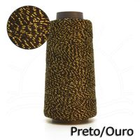 Linha Rayontex Luxo Grossa 500m Preto/ouro