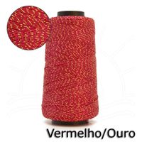 Linha Rayontex Luxo Grossa 500m Vermelho/ouro