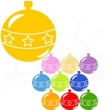 Aplicação em EVA Média Bola de Natal - 10 unid