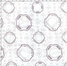 Tecido Estampado para Patchwork - Prato Lilás Fundo Branco (0,50 x 1,40)