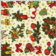 Tecido Estampado para Patchwork - 26988 Natal Vitage Cor Palha (0,50x1,40)