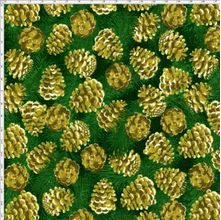 Tecido Estampado para Patchwork - 27511 Natal Pinhas Cor verde (0,50x1,40)