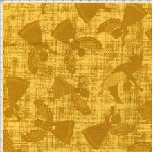 Tecido Estampado Para Patchwork - Composê Natal Anjos Laranja 325325 Cor 500 (0,50X1,40)