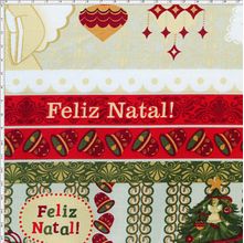 Tecido Estampado Para Patchwork - Barrado Anjos Natal 293890 Cor 290 (0,50X1,40)