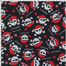 Tecido Estampado Para Patchwork - Caveiras Natalinas 293890 Cor 390 (0,50X1,40)