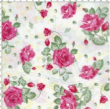 Tecido Estampado Para Patchwork - Rosas 277231 Cor 1052 (0,50X1,40)