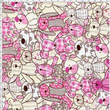 Tecido Estampado Para Patchwork - Ursinhos 325252 Cor 1502 (0,50X1,40)