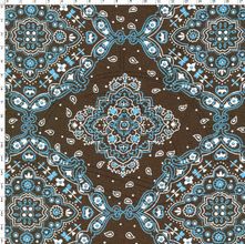 Tecido Estampado para Patchwork - 20158 Bandana Marrom com Azul Cor 17 (0,50x1,40)