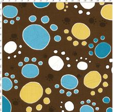 Tecido Estampado para Patchwork - DB057 Paw Toss Fundo Marrom Cor 03 (0,50x1,40)