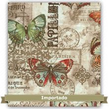 Tecido Estampado para Patchwork - Primavera Francesa Borboletas (0,50x1,10)