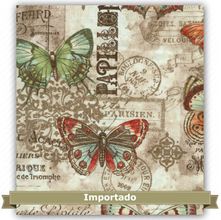 Tecido Estampado para Patchwork - Primavera Francesa Borboletas (0,50x1,10)