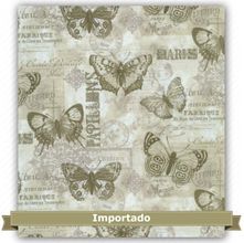 Tecido Estampado para Patchwork - Primavera Francesa Borboletas Bege (0,50x1,10)