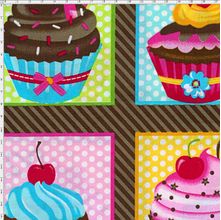 Tecido Estampado Para Patchwork - Cupcakes 277231 Cor 1263 (0,60X1,40)