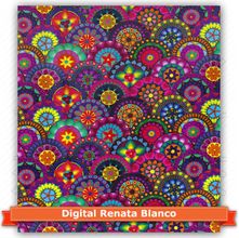 Tecido Estampado para Patchwork - Renata Blanco Decoli (0,50x1,40)