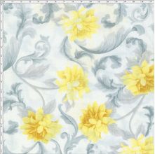 Tecido Estampado para Patchwork - Mirella Floral Barroco Cinza 04 (0,50x1,40)