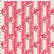 Tecido Estampado para Patchwork - Vintage Roses Listrado Com Rosas (0,50x1,40)