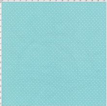 Tecido Estampado Para Patchwork - Composê Poá Azul Claro Cor 1595 (0,50X1,40)