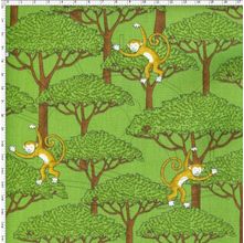 Tecido Estampado para Patchwork - DB048 Monkey Cor 02 (0,50x1,40)