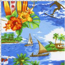 Tecido Estampado para Patchwork - Hawaii Vintage Verde Cor 01 (0,50x1,40)