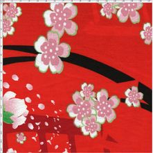 Tecido Estampado para Patchwork - Floral Japones Vermelho Cor 01 (0,50x1,40)