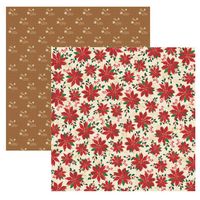 Folha para Scrapbook Dupla Face - Natal Estilizado Flor de natal poinsetia