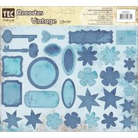 Recorte Vintage By Flavia Terzi Toke e Crie Azul