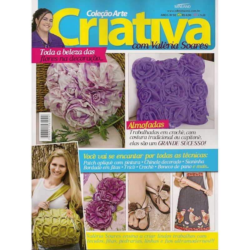 Revista Arte & Artesanato Bordado Tecido Ponto Xadrez N° 8