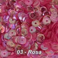 Lantejoula Irisada - 6mm 0003 - rosa