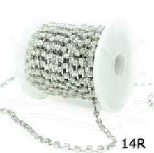 Corrente de Strass Cristal Prata Nº 14 - 10 Metros