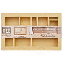 Caixa Chipboard com Divisórias Coleção Vintage Toke e Crie