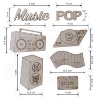 Chipboard Momento Divertido - Modelo 06 Kit música