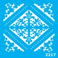 Stencil Jóia Azulejo QAZ - 15 x 15cm 2217