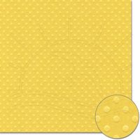 Folha para Scrapbook Cardstock Bolinhas Amarelo manteiga