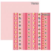 Folha para Scrapbook Dupla Face - Corujas Coloridas Listras