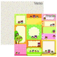 Folha para Scrapbook Dupla Face - Corujas Coloridas Tags