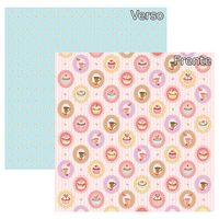 Folha para Scrapbook Dupla Face - Cupcake Glamour Selos