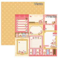 Folha para Scrapbook Dupla Face - Cupcake Glamour Tags