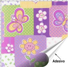 Tecido Adesivo para Patchwork - Borboleta 001 (45x70)